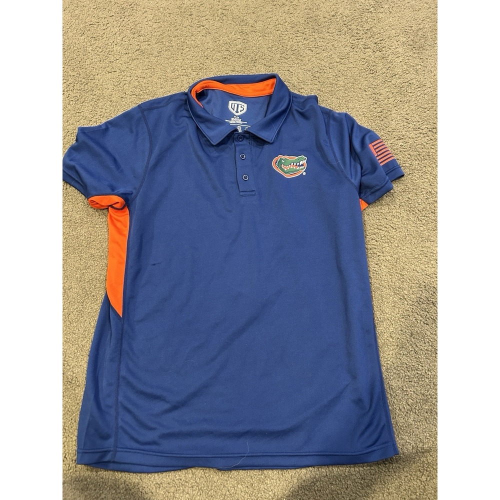 Florida Gators Polo Shirt Mens Medium Nike Dri Fit‎ Blue Performance Football